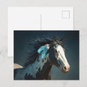 Pinto Mustang Pferdefeder Akzent Postkarte (Vorne/Hinten)