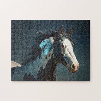 Pinto Mustang Pferdefeder Akzent Puzzle