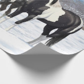 Pinto Paint Quarter Pferde im Schnee Geschenkpapier (Ecke)