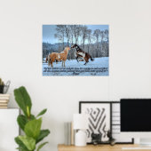 Pinto Paint Stallions, Snow & Rumi Quote Poster (Heimbüro)