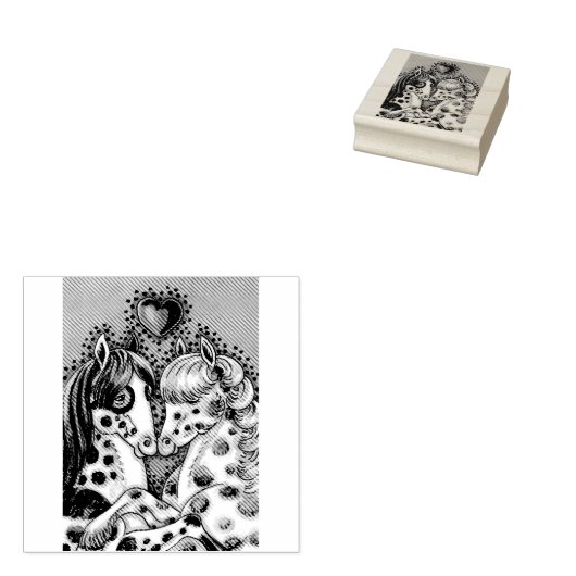 PINTO PASSION PONIES, PFERDE RUBBER BRIEFMARKE GUMMISTEMPEL (Stempel)