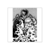 PINTO PASSION PONIES, PFERDE RUBBER BRIEFMARKE GUMMISTEMPEL (Prägung)