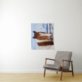 Pinto-Pferd Mount Moran im Winter Wandteppich (Beispiel)