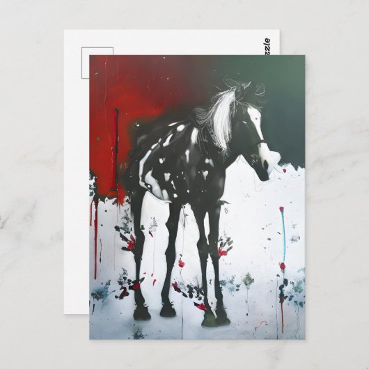 Pinto Pferd Postkarte (Vorne/Hinten)