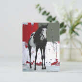 Pinto Pferd Spritzer Malerei Postkarte (Stehend Vorderseite)