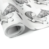 Pinto Pferd und der Weihnachtsmann Geschenkpapier (Rolleneckpunkt)