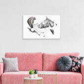 Pinto Pferd und der Weihnachtsmann Leinwanddruck (Insitu (Wohnzimmer))