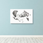 Pinto Pferd und der Weihnachtsmann Leinwanddruck (Insitu (Holzboden))