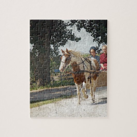 Pinto und Kinder in der Buggy Puzzle (Vertikal)