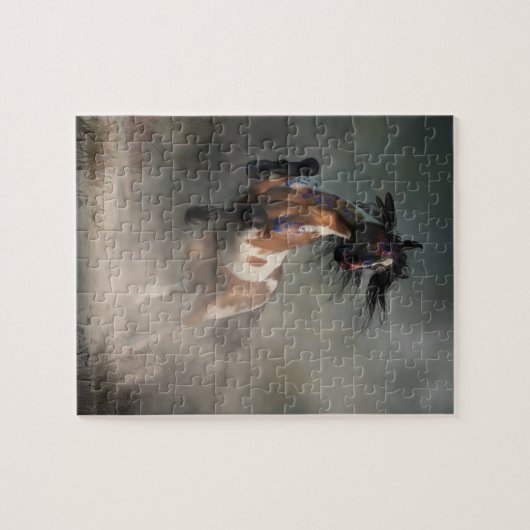 Pinto Warrior Horse in War Paint Puzzle (Horizontal)