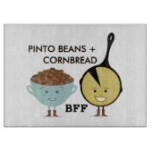 Pintobohnen u. Cornbread BESTE FREUNDIN Schneidebrett (Vorderseite)
