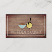Pintos + Cornbread Wood Southern Restaurant Koch Visitenkarte (Vorderseite)