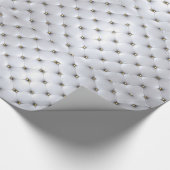 Pintuck sieht weiß und gold elegant aus geschenkpapier (Ecke)