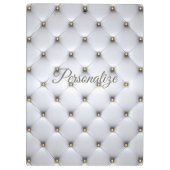 Pintuck sieht weiß und gold elegant aus klemmbrett (Rückseite)