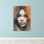 Pintura rosto de mulher Impressão Canvas Premium Leinwanddruck (Insitu (Holzboden))