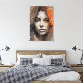 Pintura rosto de mulher Impressão Canvas Premium Leinwanddruck (Insitu (Schlafzimmer))