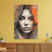 Pintura rosto de mulher Impressão Canvas Premium Leinwanddruck (Insitu (Wohnzimmer))