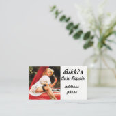 Pinup-Auto-Reparatur Visitenkarte (Stehend Vorderseite)