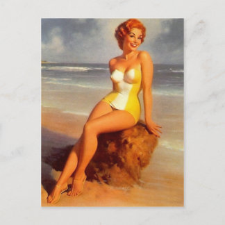 Pinup Bathing Beauty Postcard Postkarte