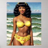 Pinup Black Girl Melanin Bikini Poster (Vorne)