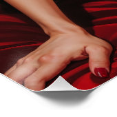 Pinup Brune Plakat in Rot und Schwarz Poster (Ecke)
