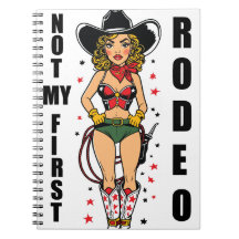 Pinup Cowgirl, nicht mein erstes Rodeo Zitat, lust