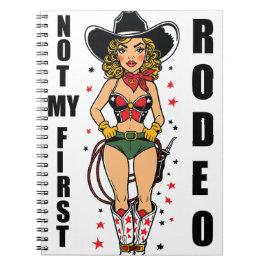 Pinup Cowgirl, nicht mein erstes Rodeo Zitat, lust Notizblock