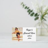 Pinup-Cowgirl Visitenkarte (Stehend Vorderseite)