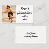 Pinup-Cowgirl Visitenkarte (Vorne/Hinten)