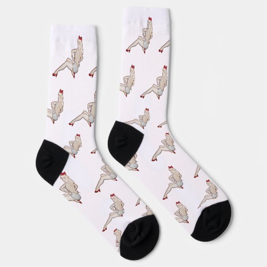 Pinup Custom Nachhaltig Premium Crew Sockel Socken (Rechts)