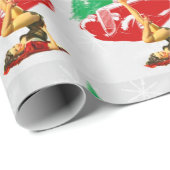 PinUp Girl Classic Car Wrapping Paper Geschenkpapier (Rolleneckpunkt)