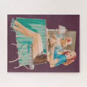 Pinup Girl Getting Dressed Puzzle (Horizontal)