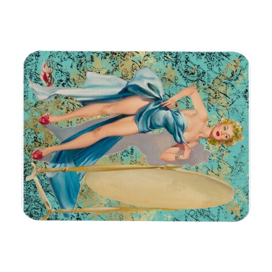 Pinup Girl in Mirror Magnet (Horizontal)
