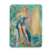 Pinup Girl in Mirror Magnet (Vertikal)