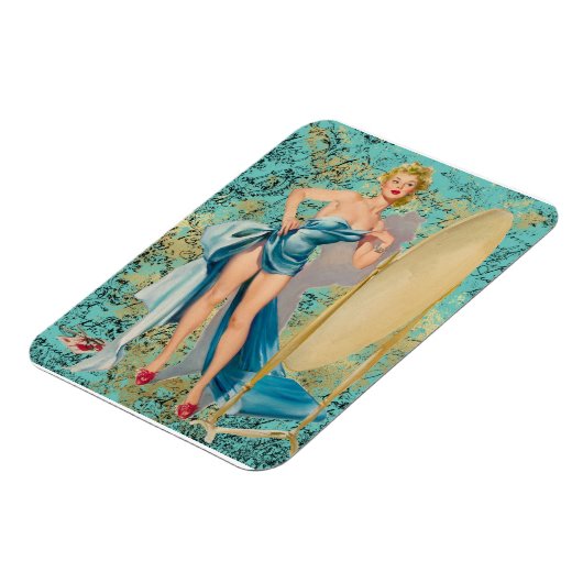 Pinup Girl in Mirror Magnet (Linke Seite)