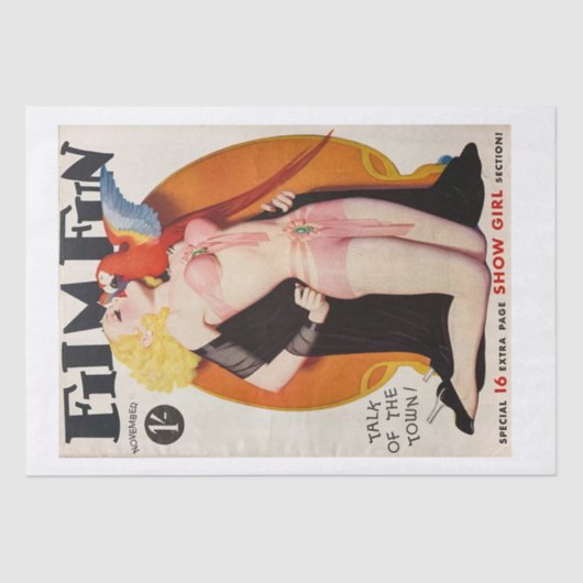 Pinup Girl & Parrot Seidenpapier (Vorderseite)