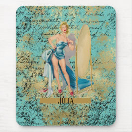 Pinup Girl Personalisiert Mousepad