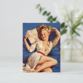 Pinup Girl Postkarte (Stehend Vorderseite)