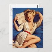 Pinup Girl Postkarte (Vorne/Hinten)