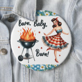 Pinup Lady Vintag Pinback Buttone GRILLEN Grillen Button (Beispiel)