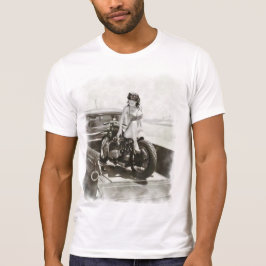 PINUP-MÄDCHEN AUF MOTORRAD T-Shirt