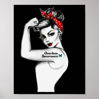 Pinup-Mama-Power für Überdosis-Bewusstsein Poster