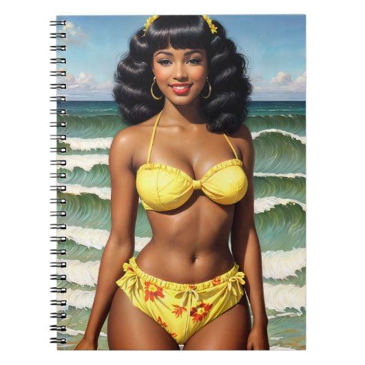 Pinup Melanin Bikini Notizblock (Vorderseite)