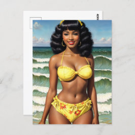 Pinup Melanin Bikini Postkarte