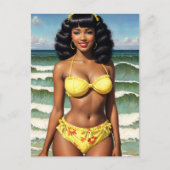 Pinup Melanin Bikini Postkarte (Vorderseite)