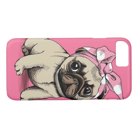 Pinup-Mops-HundiPhone 7 Fall Case-Mate iPhone Hülle (Rückseite (Horizontal))
