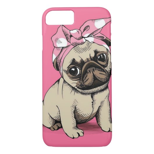 Pinup-Mops-HundiPhone 7 Fall Case-Mate iPhone Hülle (Rückseite)