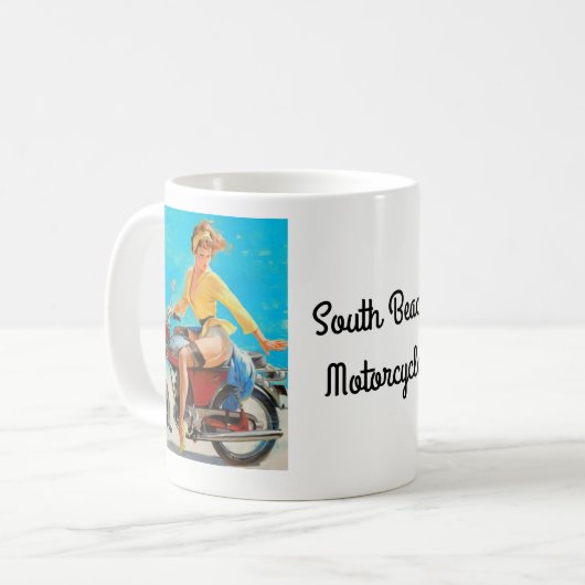 Pinup-Motorrad Kaffeetasse (Vorderseite Links)