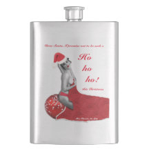 Pinup Mrs Santa Christmas Funny Joke Hip Flask