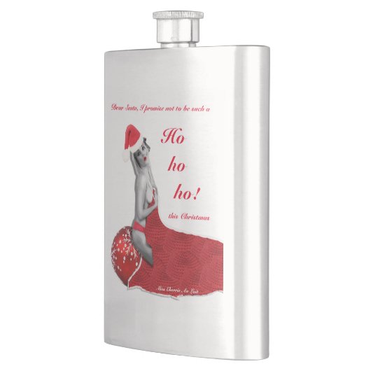 Pinup Mrs Santa Christmas Funny Joke Hip Flask Flachmann (Links)